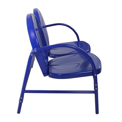 Northlight 47-Inch Outdoor Retro Tulip Loveseat, Blue
