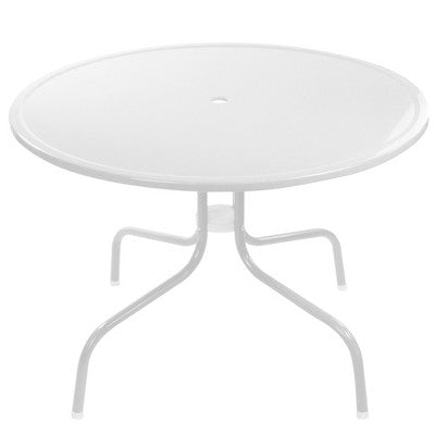 Northlight 39.25" Outdoor Round Retro Metal Tulip Dining Table, White
