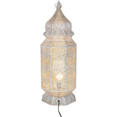 Northlight 29.5" White And Gold Moroccan Style Lantern Floor Lamp