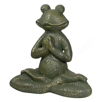 Northlight 14" Gold Verdigris Yoga Frog Outdoor Garden Statue