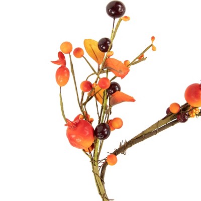 Northlight 5' X 6" Fall Harvest Berries And Leaves Twig Artificial Garland, Unlit