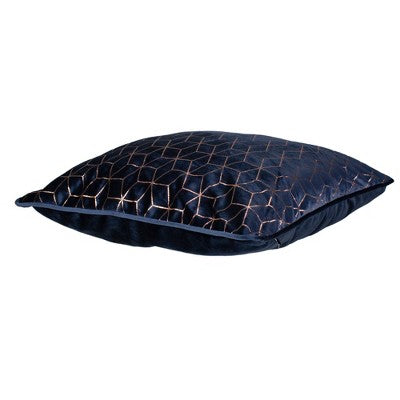 Northlight 19" Gray And Silver Velvet Throw Pillow With Geometric Design