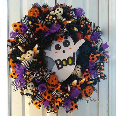 Northlight 24" Black Colorado Spruce Artificial Halloween Wreath, 24-Inch, Unlit