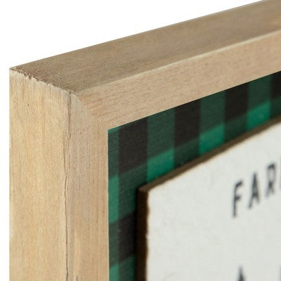 Northlight 16" Buffalo Plaid Wooden Framed "Farm Fresh Christmas Trees" Wall Decor