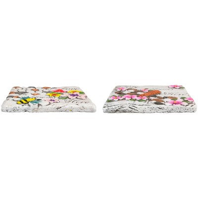 Northlight Set Of 2 'Love Blooms Here' Floral Outdoor Garden Stones 7"