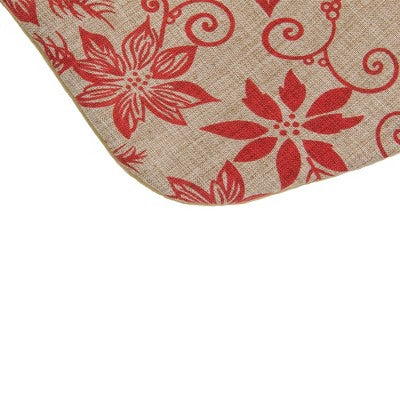 Northlight 20" Tan And Red Rustic Burlap Poinsettia Christmas Stocking