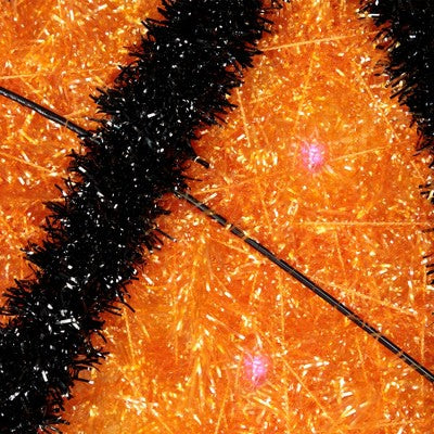 Northlight LED Lighted Bat Halloween Decoration - 25" - Black And Orange - Purple Lights
