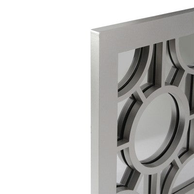 Northlight 25.25" Metallic Gray Rectangular Geometric Wall Mirror