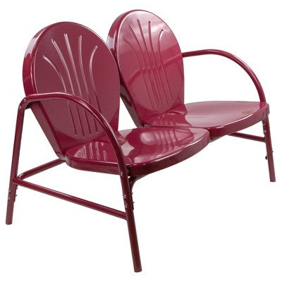 Northlight 42" Outdoor Retro Tulip Loveseat, Mulberry