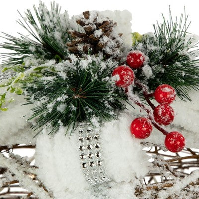 Northlight LED Lighted Gift Boxes With Pine And Berries Christmas Decorations - 9.75" - Set Of 3