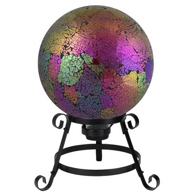 Northlight 10" Pink Iridescent Mosaic Reflective Glass Outdoor Garden Gazing Ball