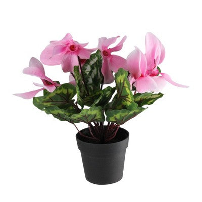 Northlight 12" Pink Potted Cyclamen Spring Artificial Floral Arrangement