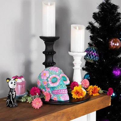 Northlight 5" Black Day Of The Dead Skeleton Dog Figurine Decoration