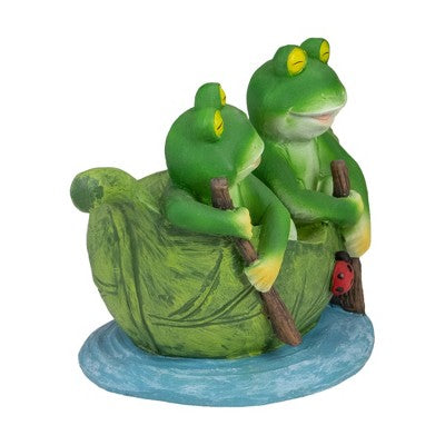  Northlight 10" Green Frogs In A Lily Pad Outdoor Garden Statue