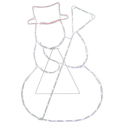  Northlight 28" Lighted Standing Snowman Silhouette Outdoor Christmas Decoration