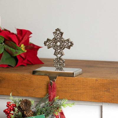  Northlight Filigree Cross Christmas Stocking Holder - 5"