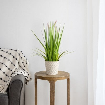  Northlight 24" Artificial Green Onion Grass Plant In Tin Pot