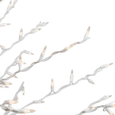  Northlight 6' Prelit Artificial Christmas Tree White Lighted Cascade Twig Outdoor Decoration - Clear Lights