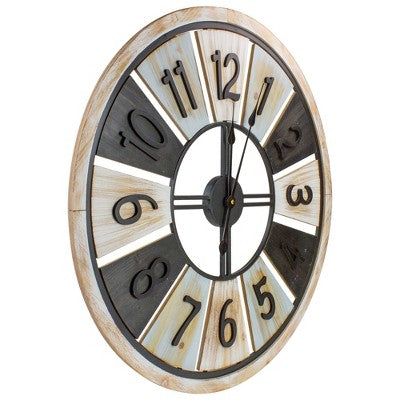  Northlight 28" Multi-Tonal Whitewashed Round Wall Clock