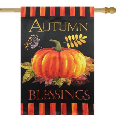  Northlight Autumn Blessings And Pumpkin Outdoor House Flag 40" X 28"
