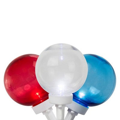 Northlight Patriotic LED G40 Christmas Lights - Red, White And Blue - 11' White Wire - 25ct