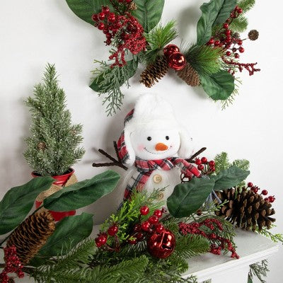  Northlight Snowman In Plaid Trapper Hat And Scarf Christmas Decoration - 10.25"