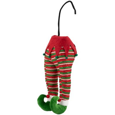  Northlight 19" Red And Green Striped Elf Legs Christmas Decoration