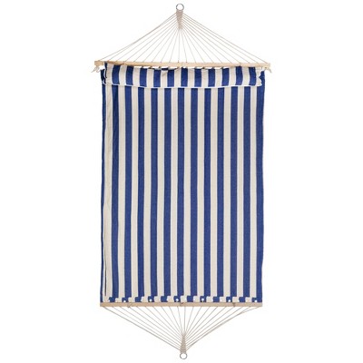  Northlight Striped Quilted Two Person Double Hammock With Pillow - 9' X 55" - Blue And Cream