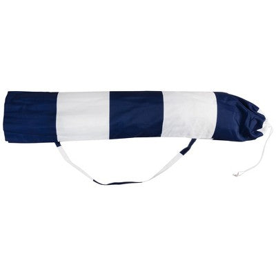  Northlight Striped Outdoor Tilting Macrame Boho Beach Market Umbrella - 6.5' - Blue And White