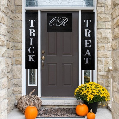  Northlight Trick Or Treat Outdoor Halloween Banners - 19.25" - Black And White - Set Of 3