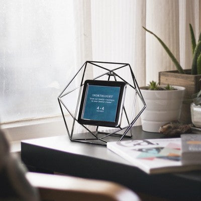  Northlight 9.5" Contemporary Hexagonal 4" X 4" Photo Picture Frame - Silver