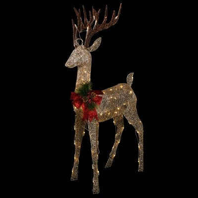  Northlight 48" Pre-Lit LED Champagne Deer Outdoor Christmas Decoration