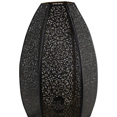 Northlight Laser-Cut Moroccan-Style Mandalas Iron Table Lamp - 15.75" - Black