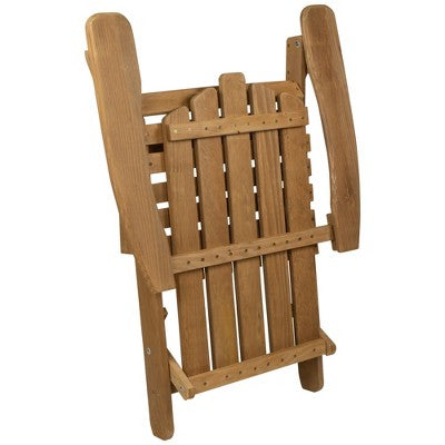  Northlight 36" Natural Stained Classic Folding Wood Adirondack Chair