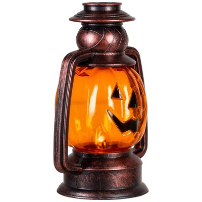  Northlight 16.5" Halloween Flickering Pumpkin Lantern Pathway Markers 3ct - Orange/Black