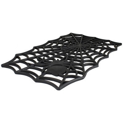  Northlight Black Spider Web Rectangular Halloween Doormat 18" X 30"