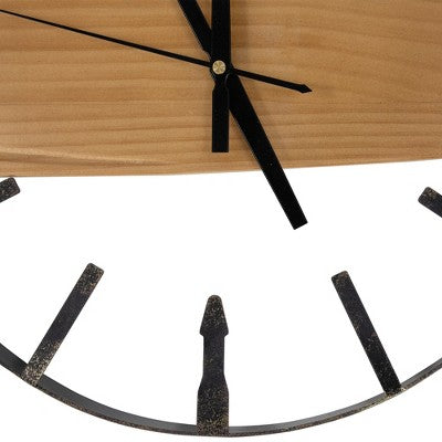  Northlight Rustic Metal Frame Wall Clock -15.75" - Black