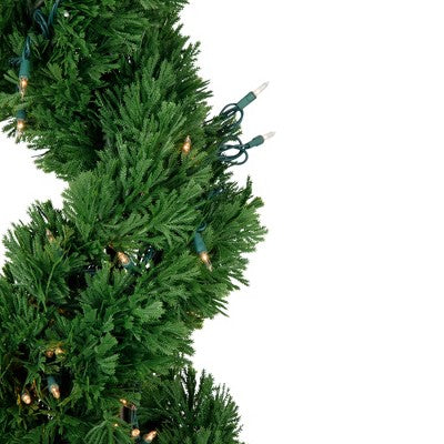  Northlight 5.5' Pre-Lit Artificial Cedar Spiral Topiary Tree In Urn Style Pot, Clear Lights