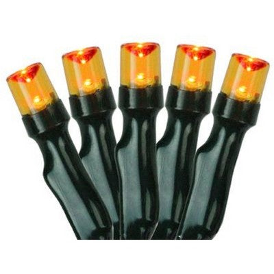  Northlight Battery Operated LED Christmas Lights - Orange - 9.5' Black Wire - 20ct