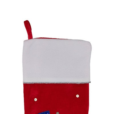  Northlight 20.5" Red And White Embroidered Snowman With Glitter Christmas Stocking