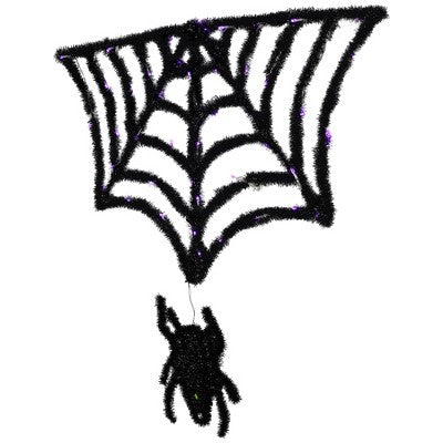  Northlight Lighted Spider And Web Halloween Decoration - 36" - Black - Purple LED Lights
