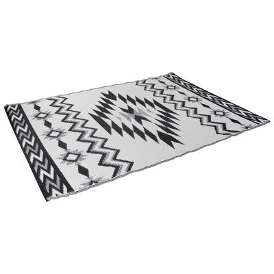  Northlight 4' X 6' Black And White Aztec Print Rectangular Outdoor Area Rug