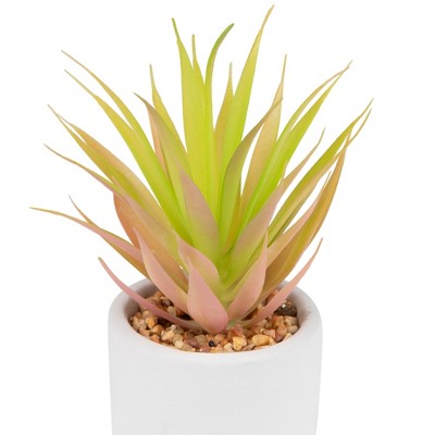  Northlight 6.5" Green Artificial Sword Grass In A White Pot