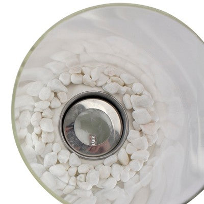 Northlight 10.5" Bio Ethanol Round Portable Tabletop Fireplace With White Base