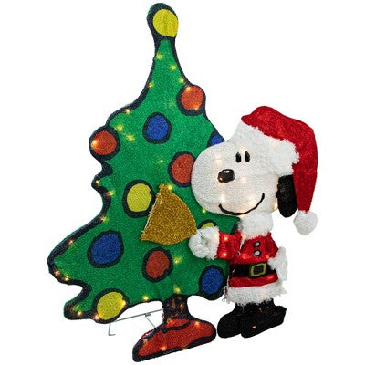  Northlight 32" LED Lighted Peanuts Snoopy And Christmas Tree Outdoor Decoration - Clear Lights