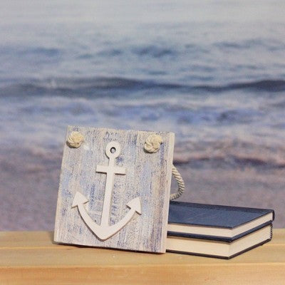  Northlight 7.25” Blue And White Cape Cod Inspired Anchor Wall Hanging Plaque