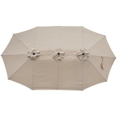  Northlight 15' Outdoor Patio Market Umbrella With Hand Crank, Beige