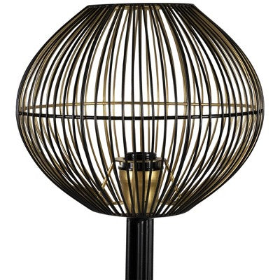  Northlight Iron Table Lamp With Wire Shade - 29.75" - Black And Gold