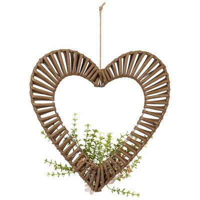  Northlight Wrapped Floral Heart Spring Decoration - 12"