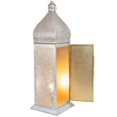  Northlight 30.5" White And Gold Moroccan Style Lantern Floor Lamp